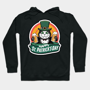 Cat drink at st patricks day Hoodie